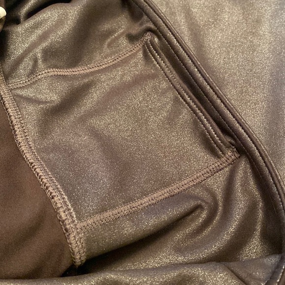 Athleta Elation High Rise Gray Silver Shimmer Leggings M - Picture 10 of 13